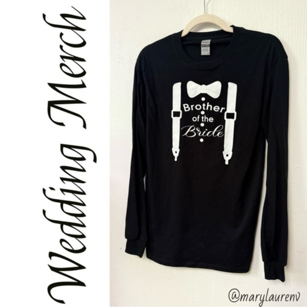 Gildan Black Long Sleeve Tee with White Graphic